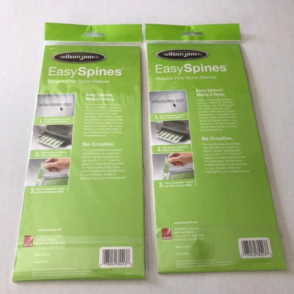 Wilson Jones two (2) packs of six (6) for a total of twelve (12) Poly spine slee